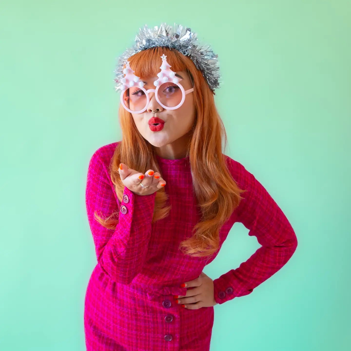 Christmas Tree glasses - pastel pink-Top 30 Christmas-Little Fish Co.