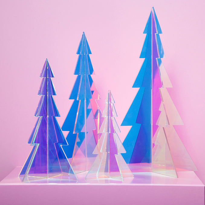 Set Of 3 Iridescent Acrylic Trees-Top 30 Christmas-Little Fish Co.