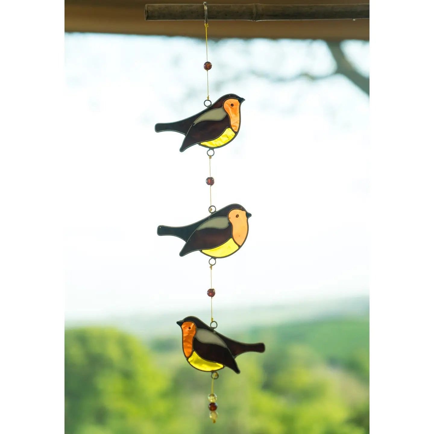 String of 3 Robin resin sun catcher