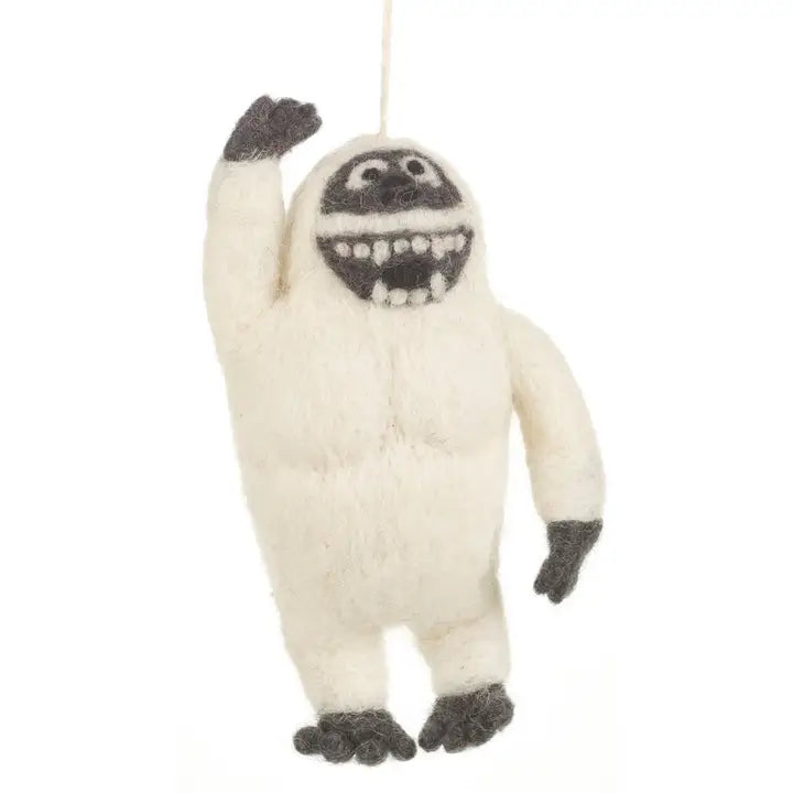 Handmade Felt Yeti Biodegradable Hanging Decoration-Top 30 Christmas-Little Fish Co.