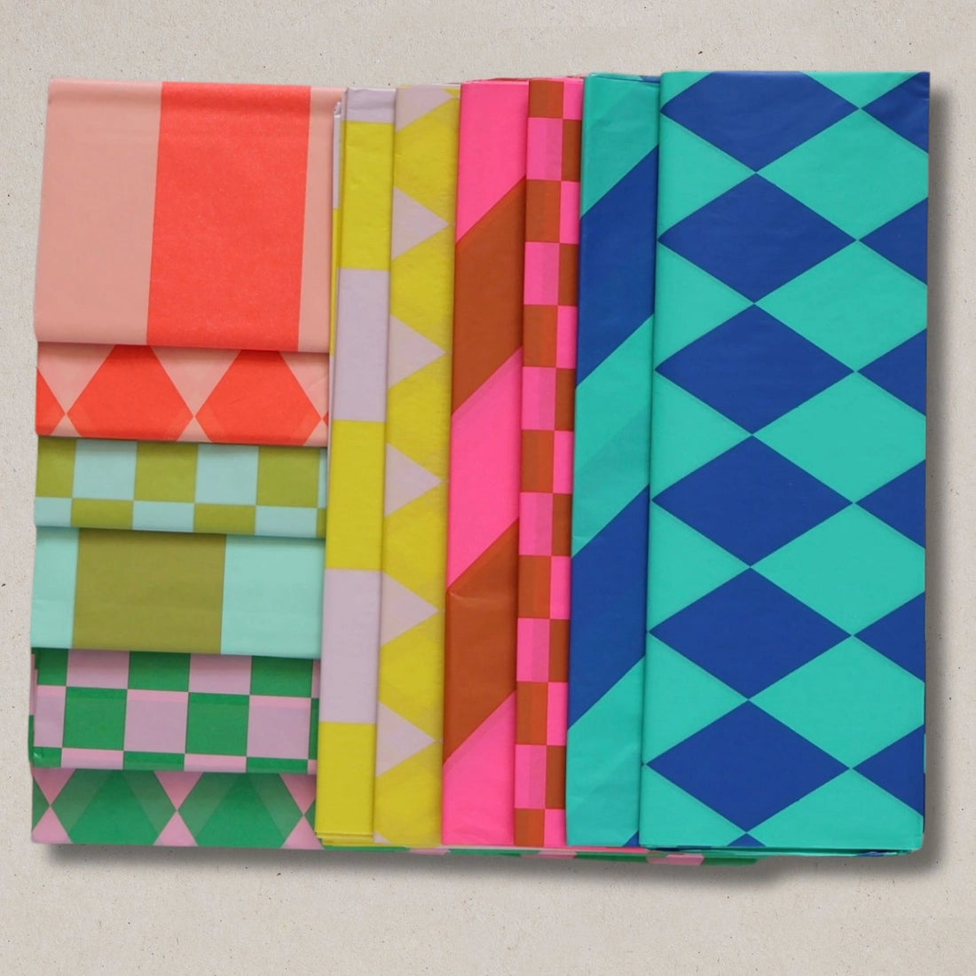 Luxury Patterned Tissue Paper Gift Wrap | Green/Pink-Little Fish Co.