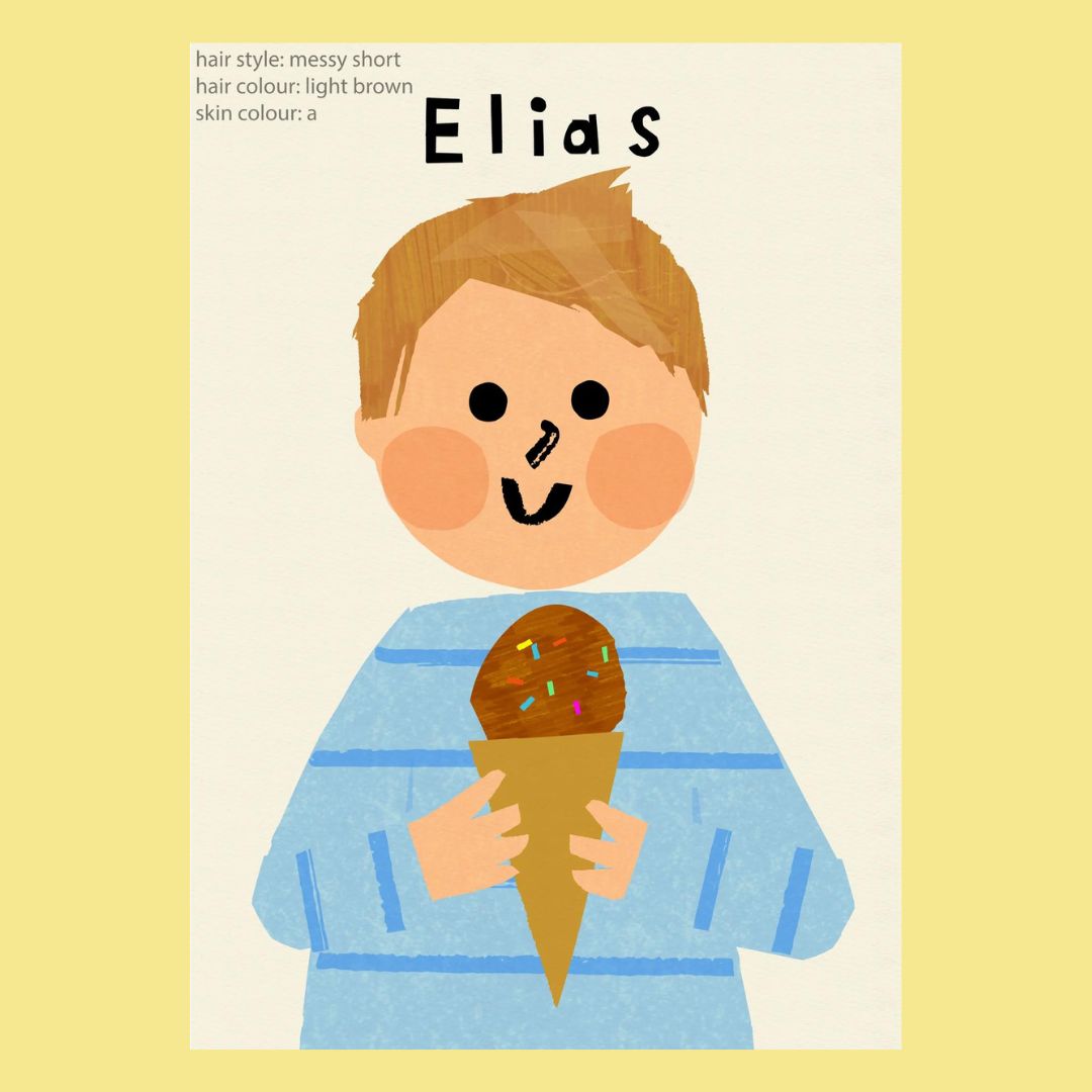 Ice Cream Boy Portrait Print - Personalised-Little Fish Co.