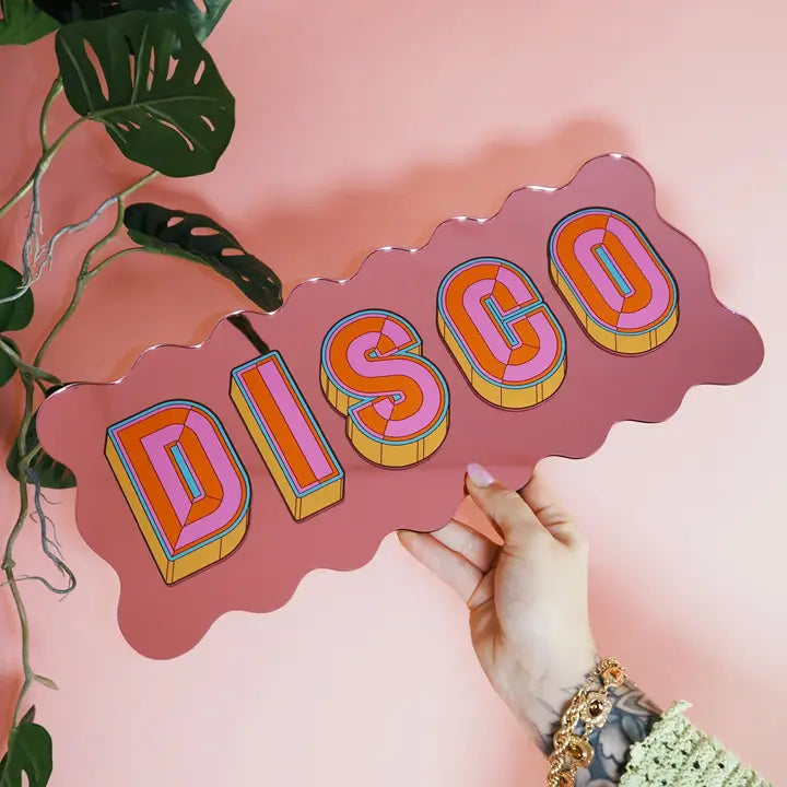 Disco Wavy mirror - playful pink-Little Fish Co.