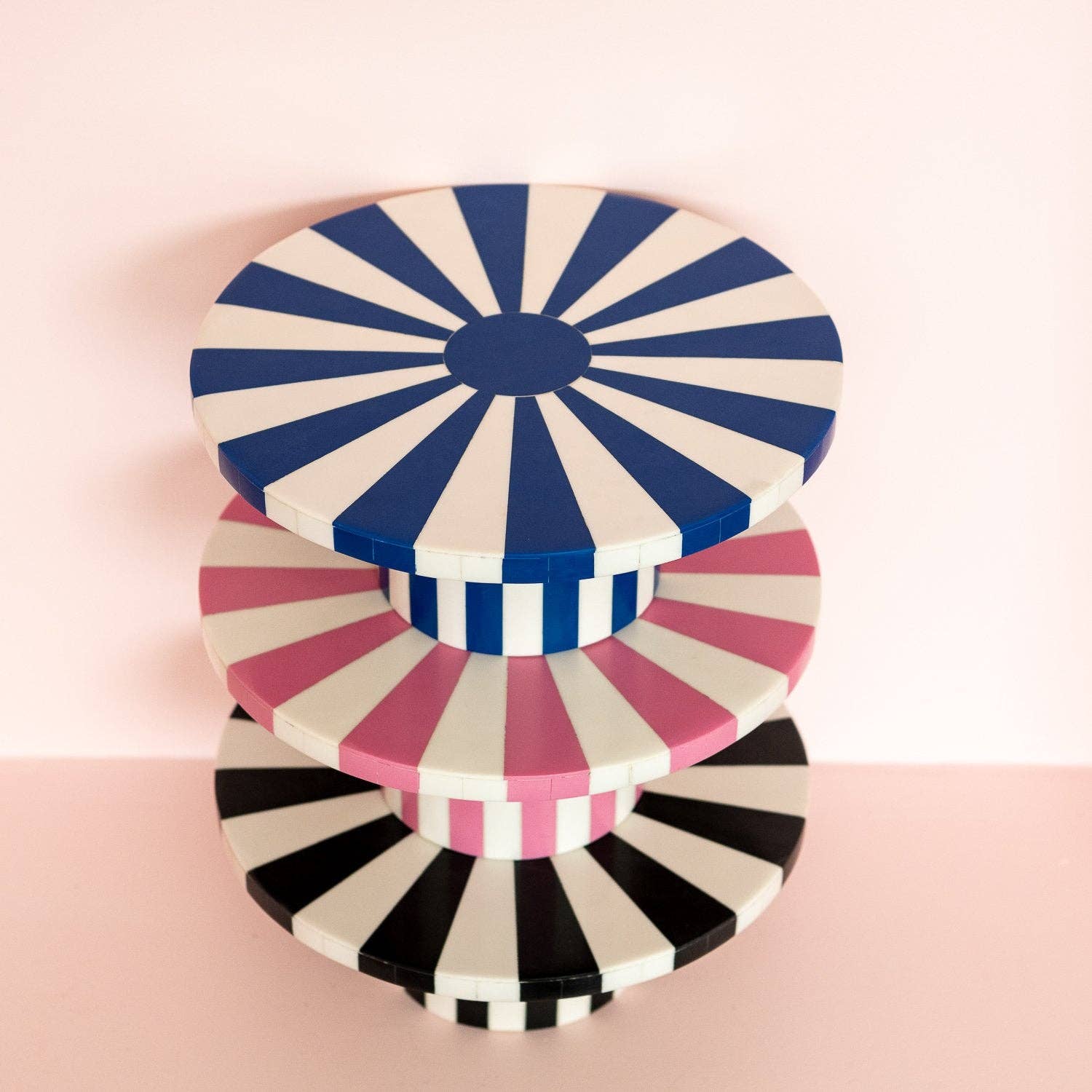 Black white resin cake stand-New Arrivals-Little Fish Co.