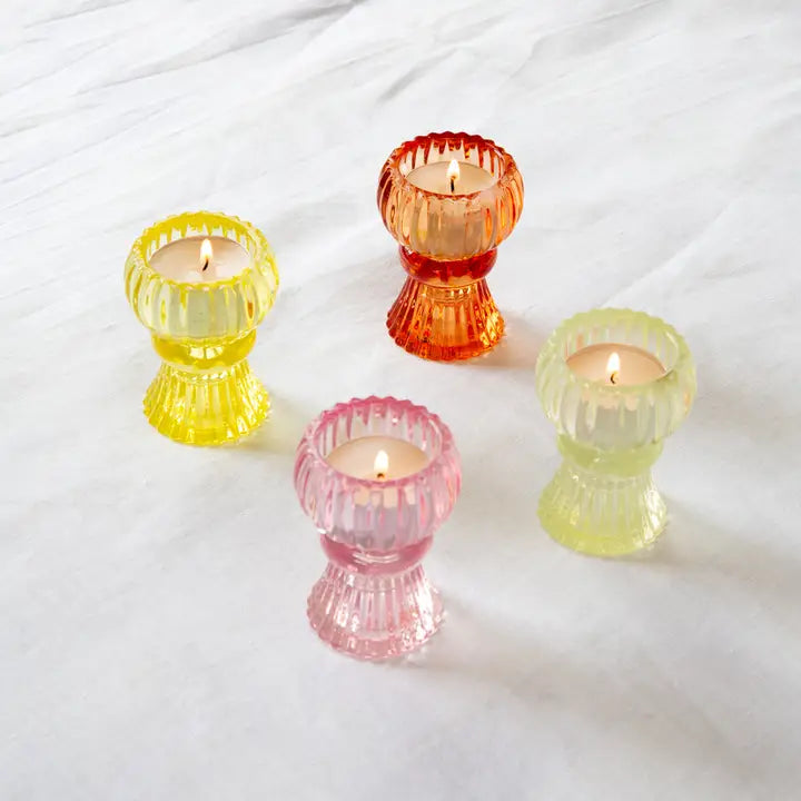 Small Glass candle holder - colors assorted-Top 30 Christmas-Little Fish Co.