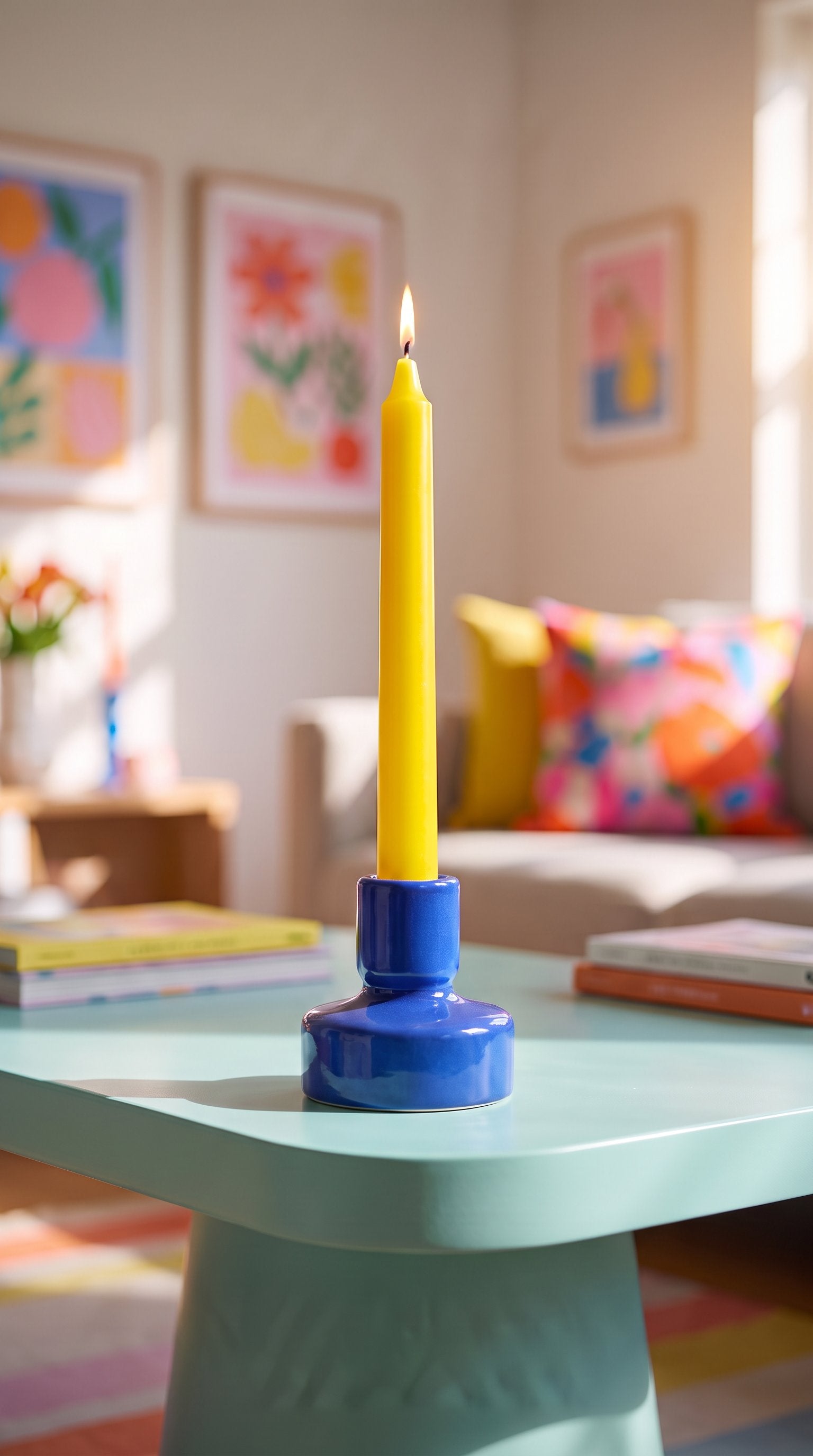 Cylinder Candle 8cm 8 hrs - colours assorted