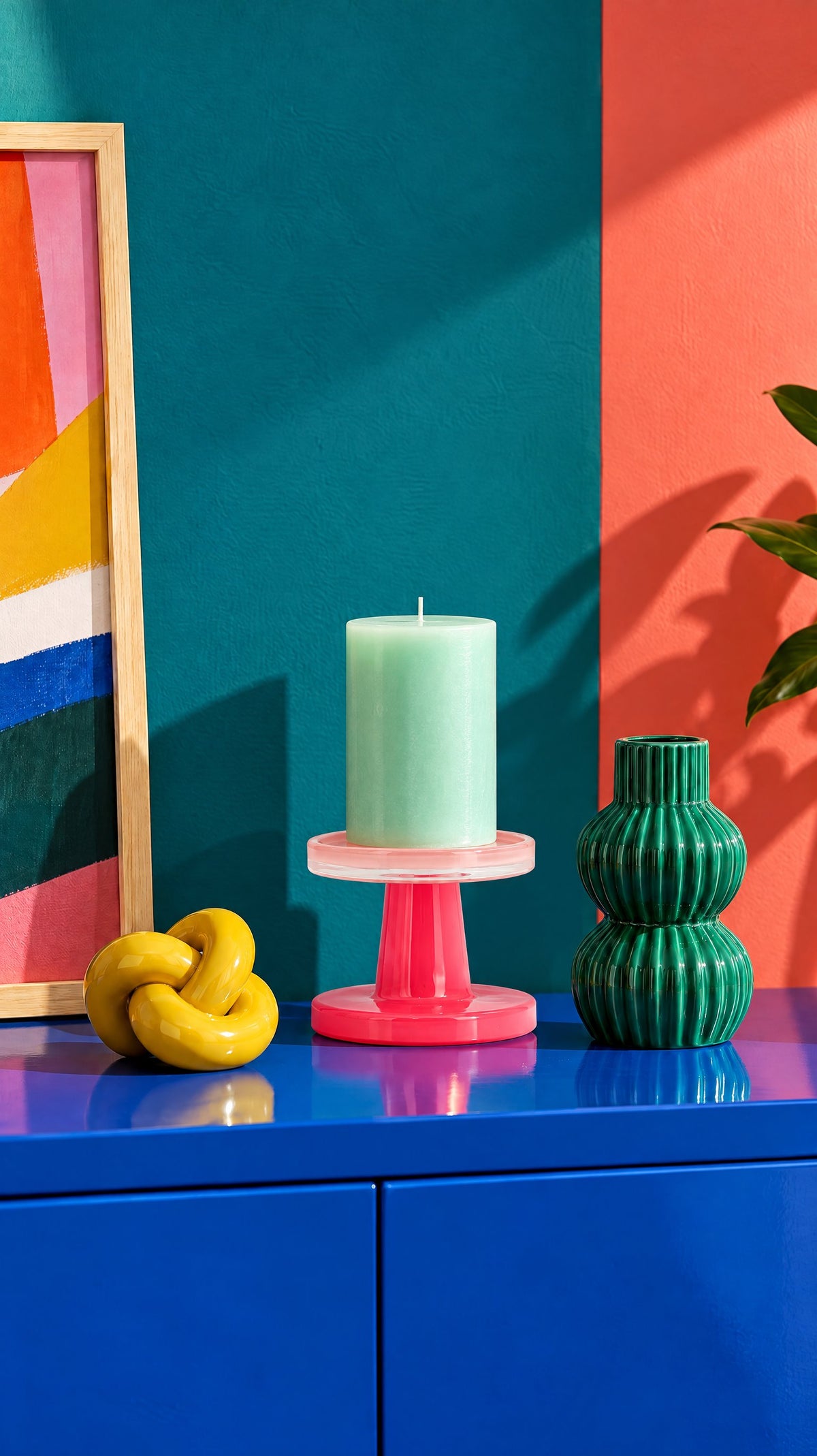 Hot Pink Pillar Candle holder