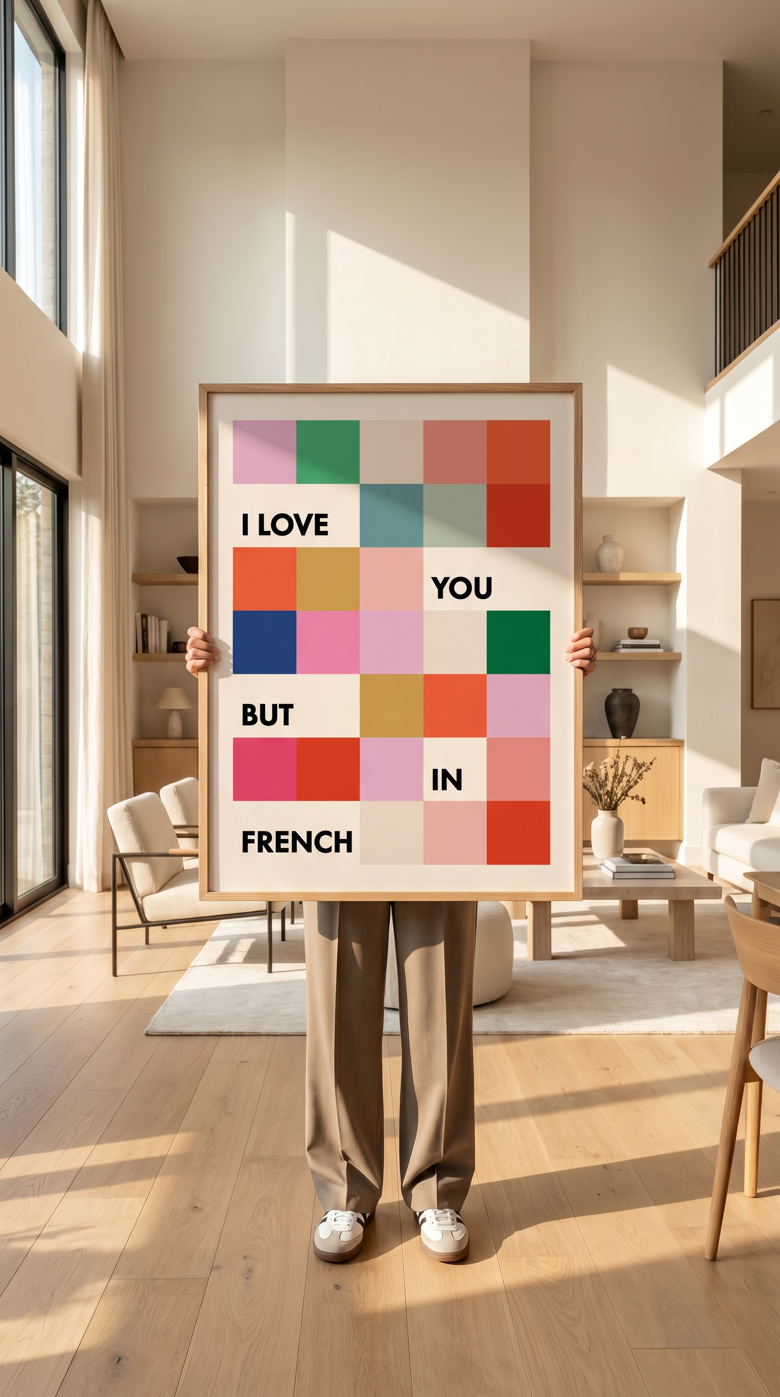 I love you but in French Fine Art Print - Pink