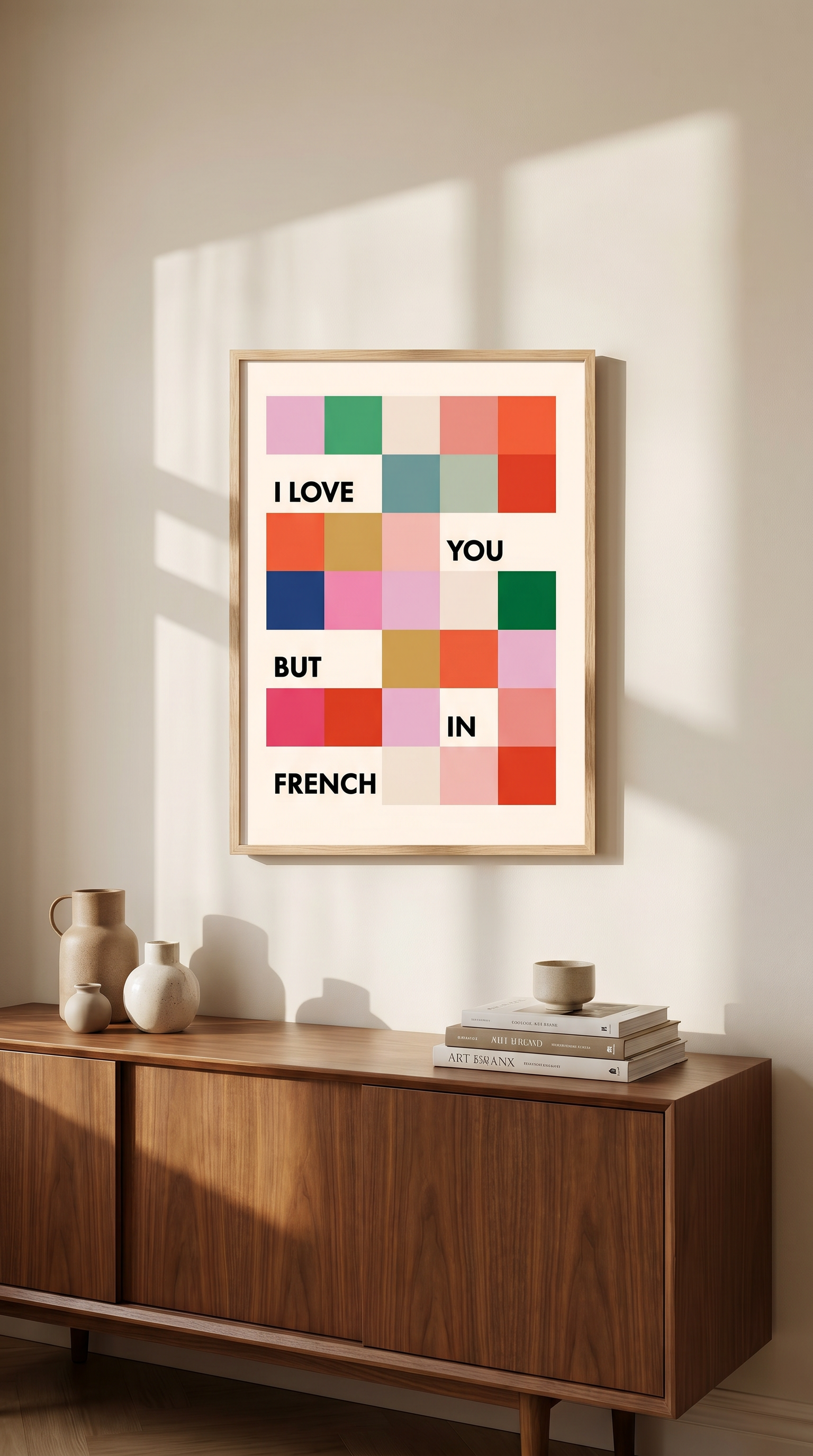 I love you but in French Fine Art Print - Pink