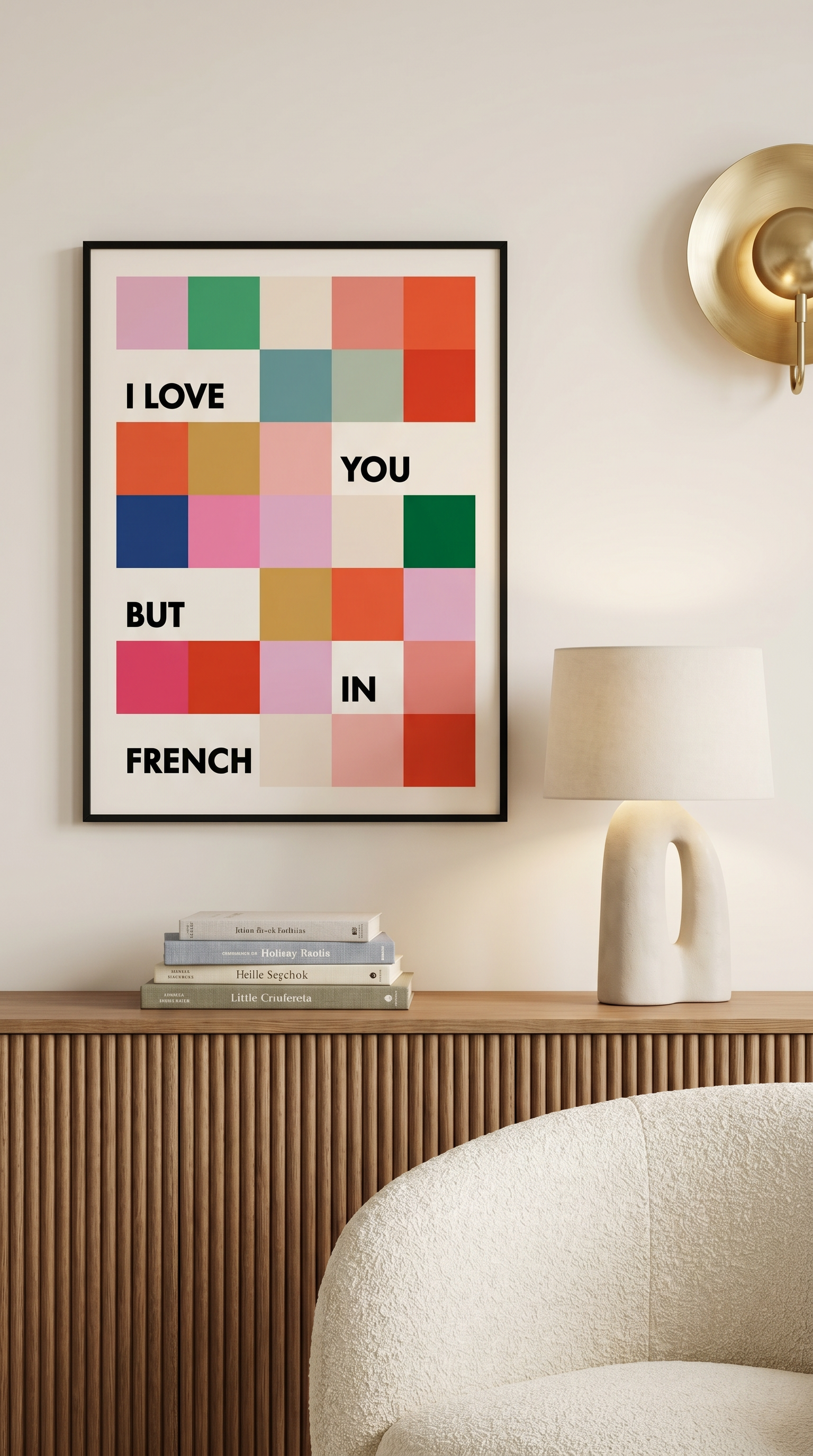 I love you but in French Fine Art Print - Pink