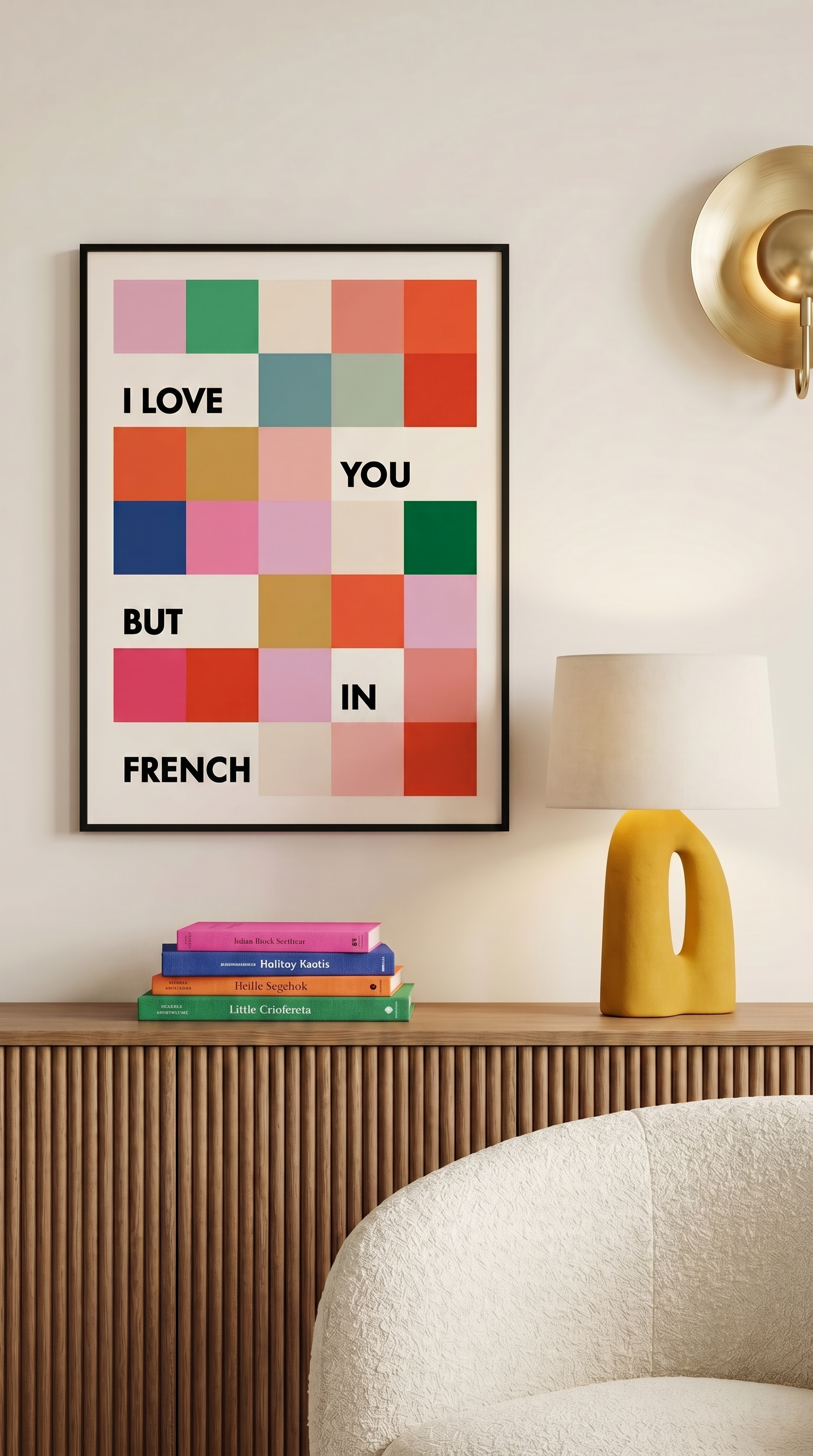 I love you but in French Fine Art Print - Pink