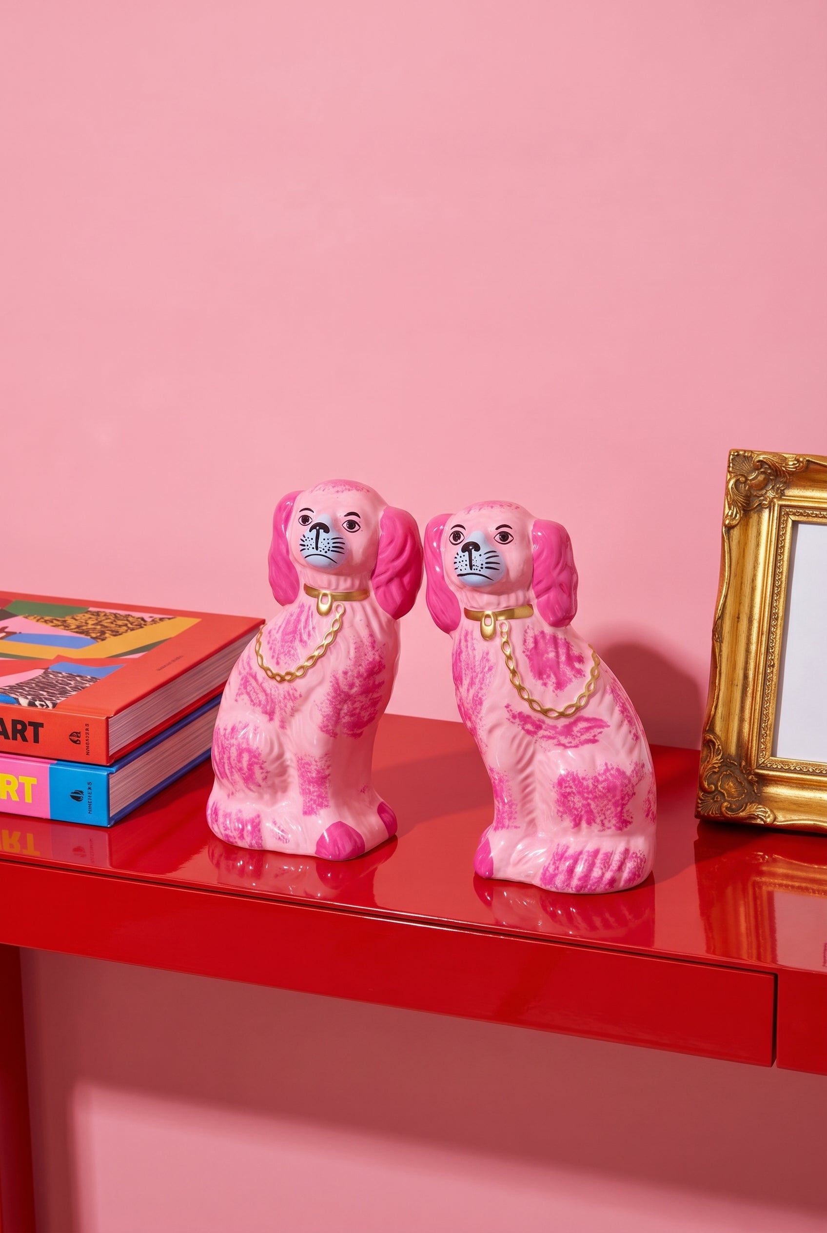 STAFFORDSHIRE DOGS SMALL - Neon Pink