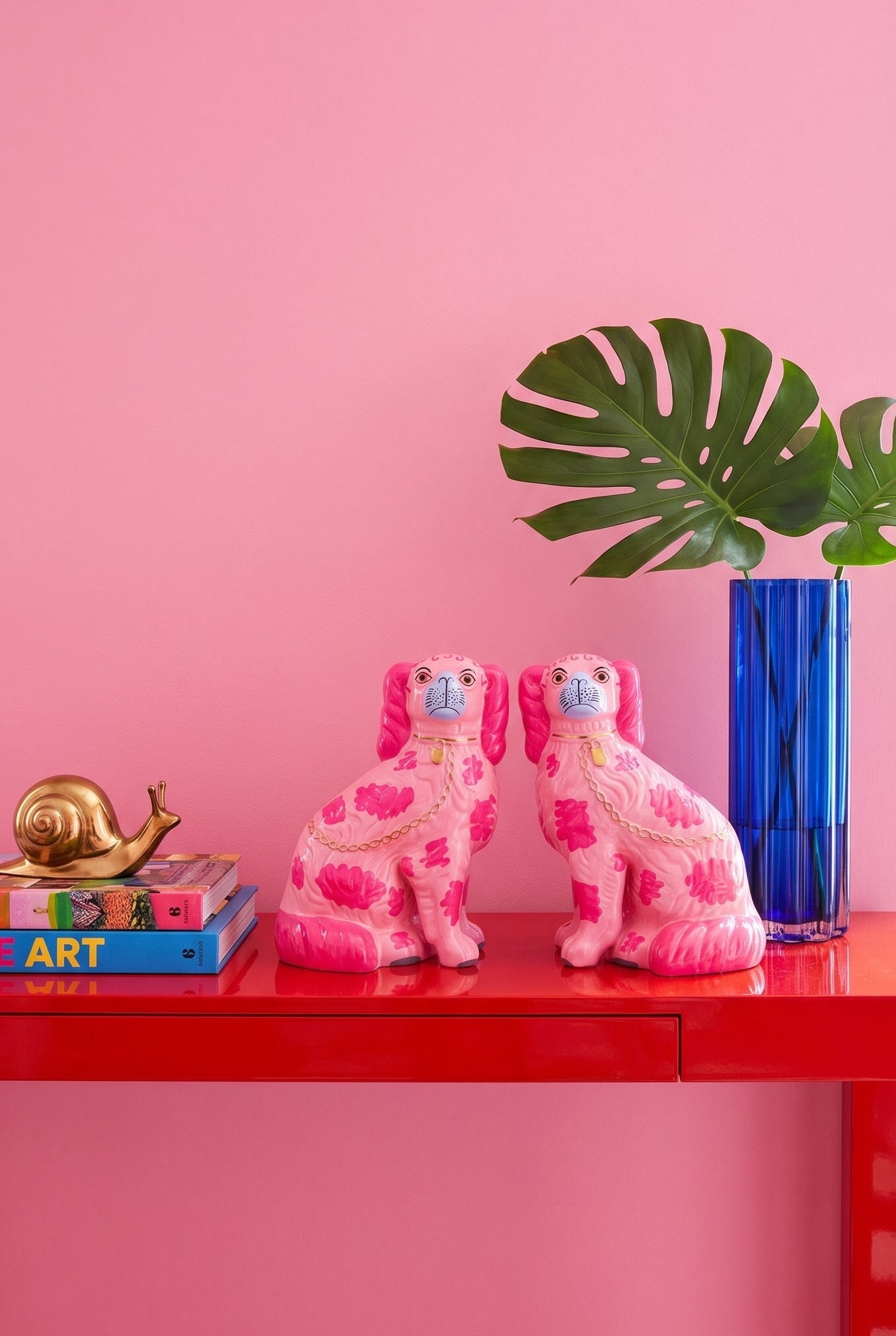 STAFFORDSHIRE DOGS LARGE - Neon Pink