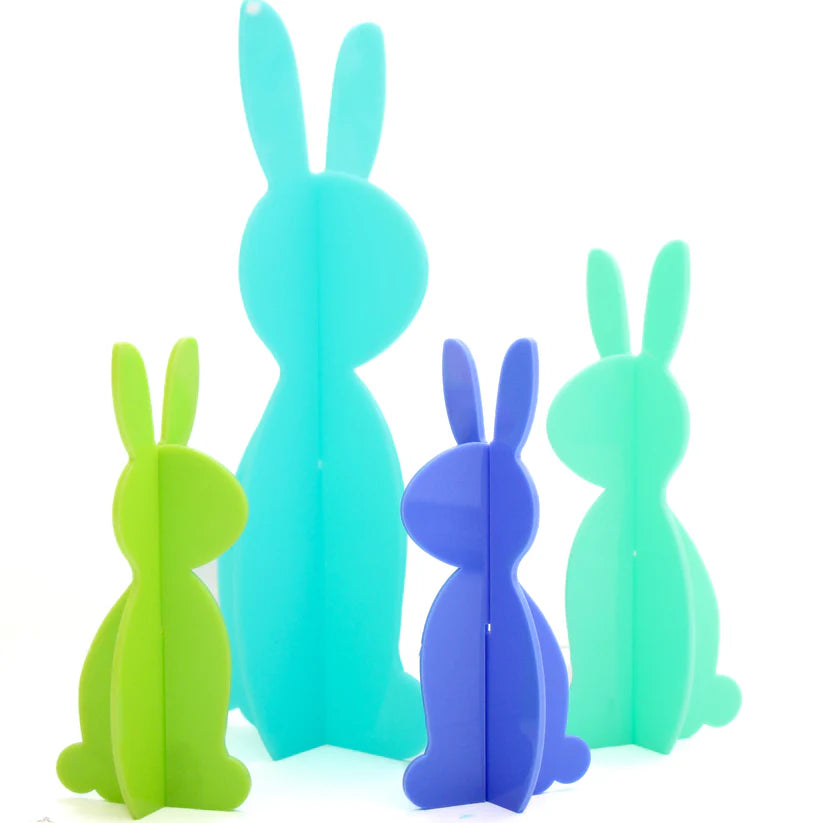 Set of 4 Acrylic Bunny in Blues-Fun-Little Fish Co.