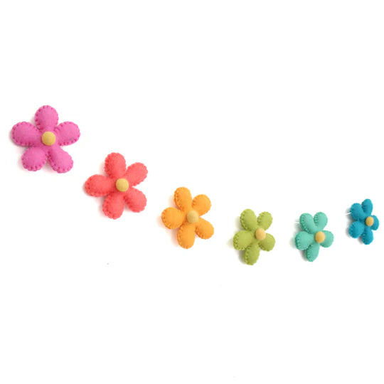 Rainbow Daisy felt garland-Fun-Little Fish Co.