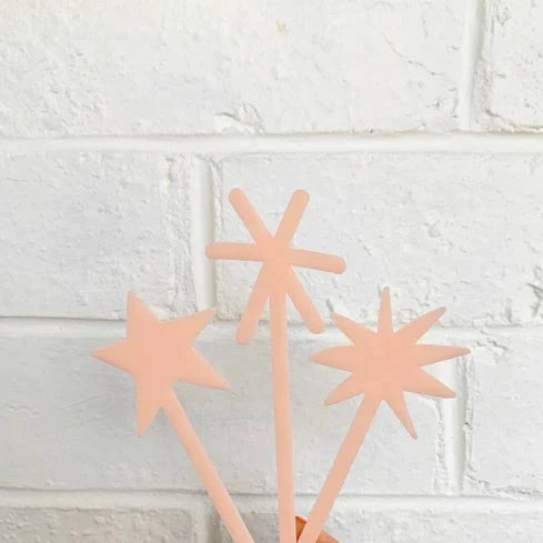 Star Cake toppers ( set of 3) Blush-Little Fish Co.