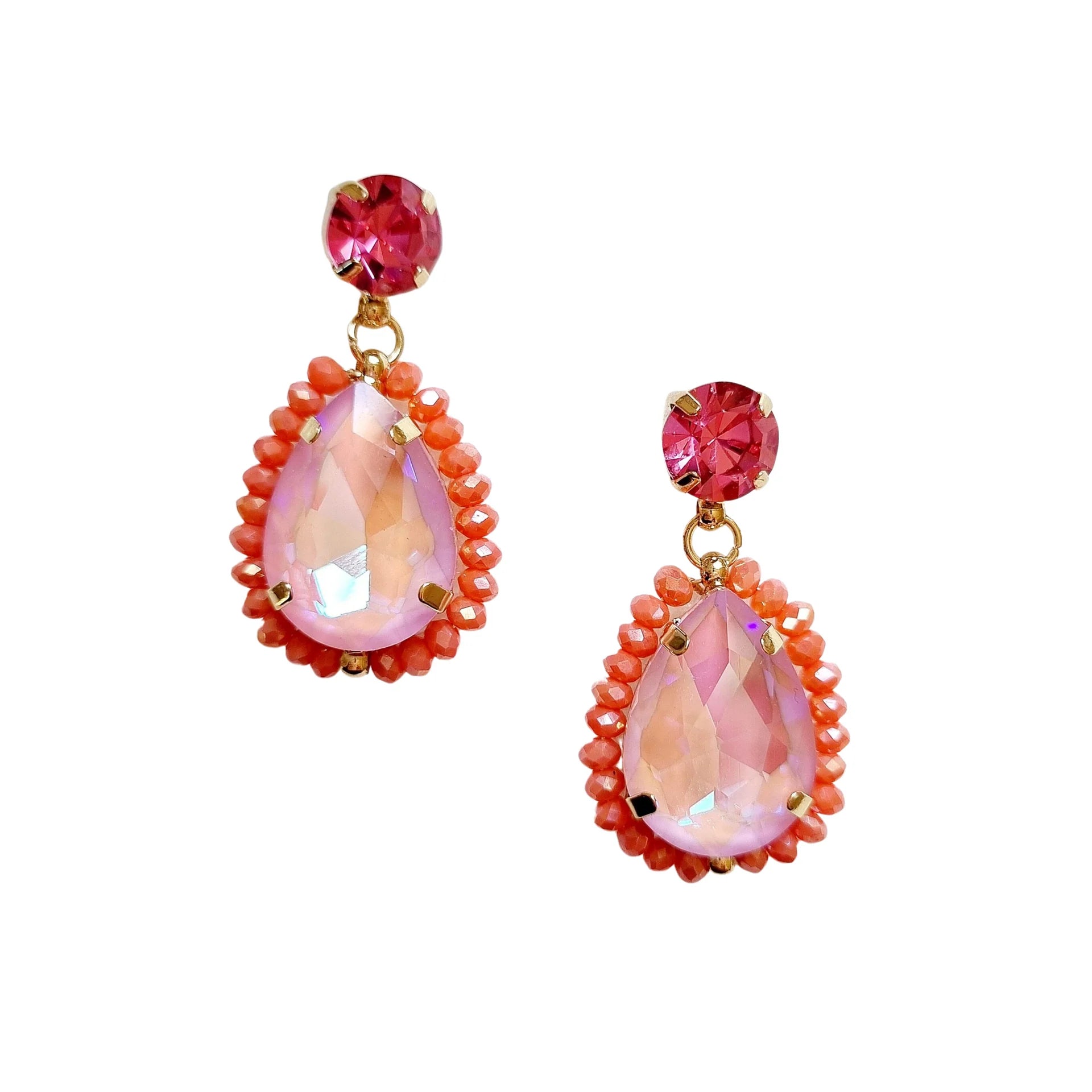 Karley Gem Earring Pink-Apparel & Accessories-Little Fish Co.