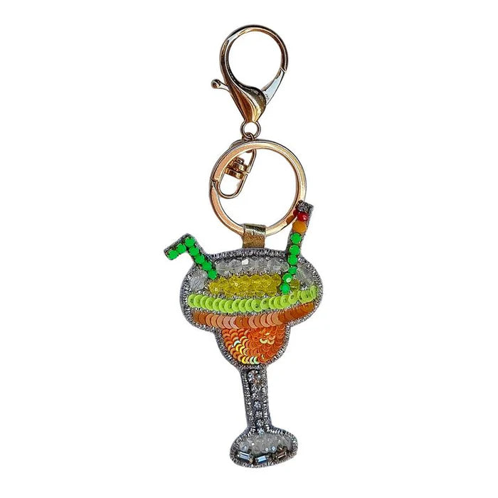 Beaded Keychain - Orange Margarita-Little Fish Co.