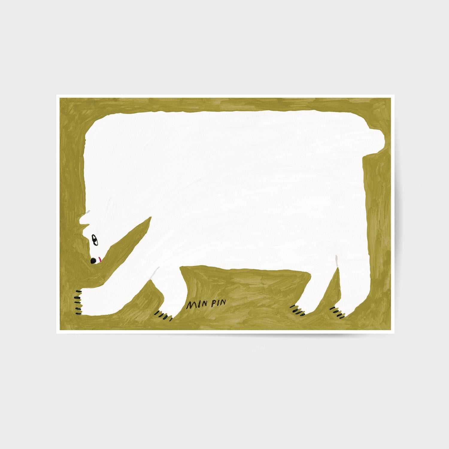 Big Square Polar bear Art Print A3-Art-Little Fish Co.