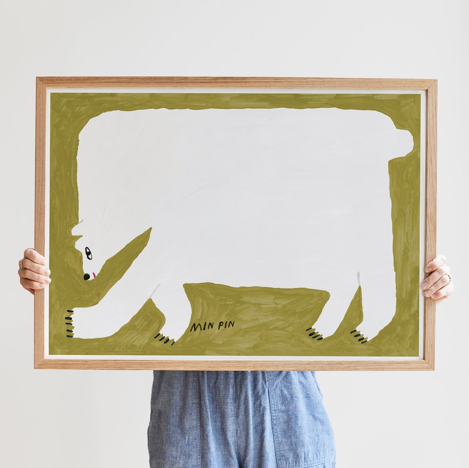 Big Square Polar bear Art Print A3-Art-Little Fish Co.