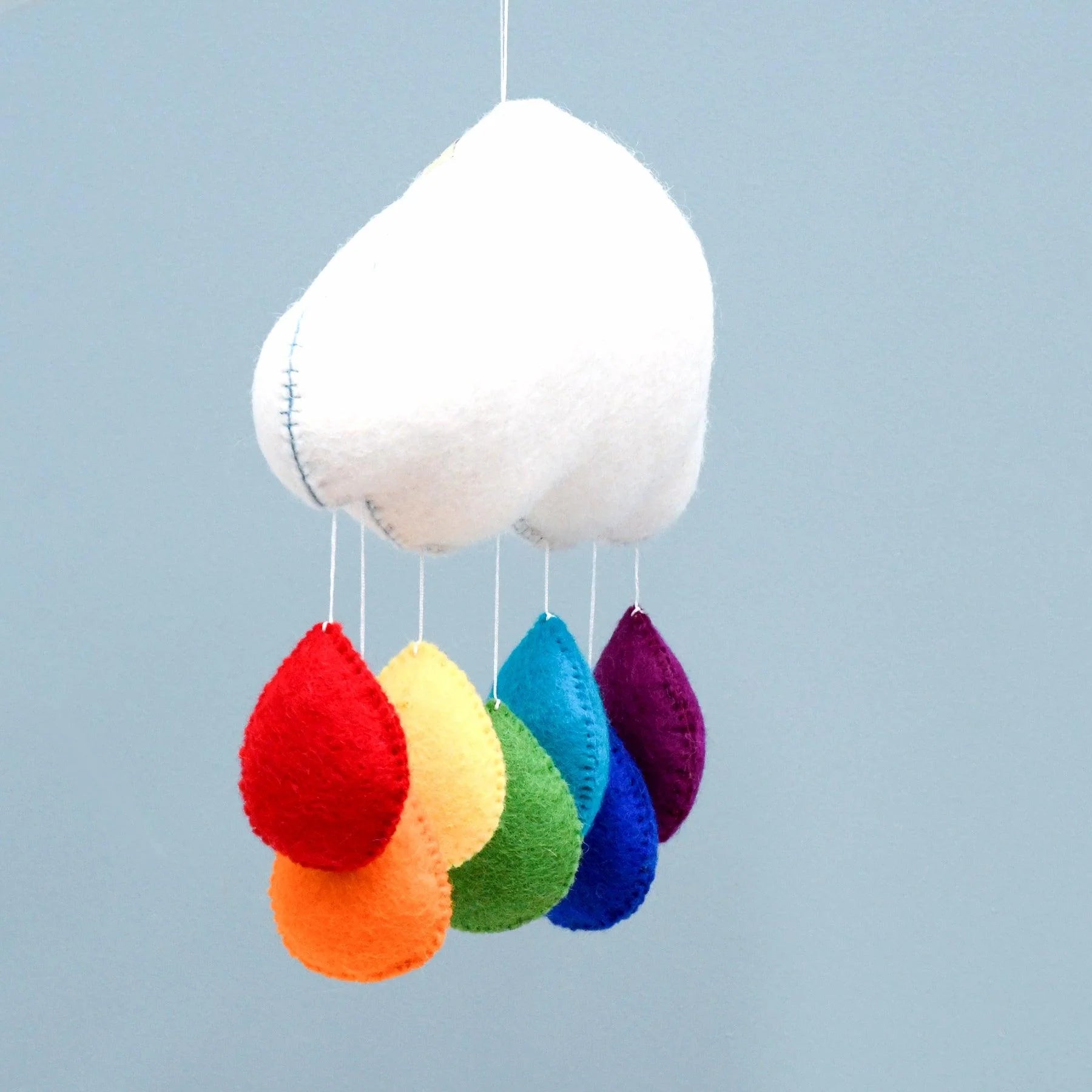 Cloud Nursery Mobile - Bright Rainbow Raindrops-Fun-Little Fish Co.