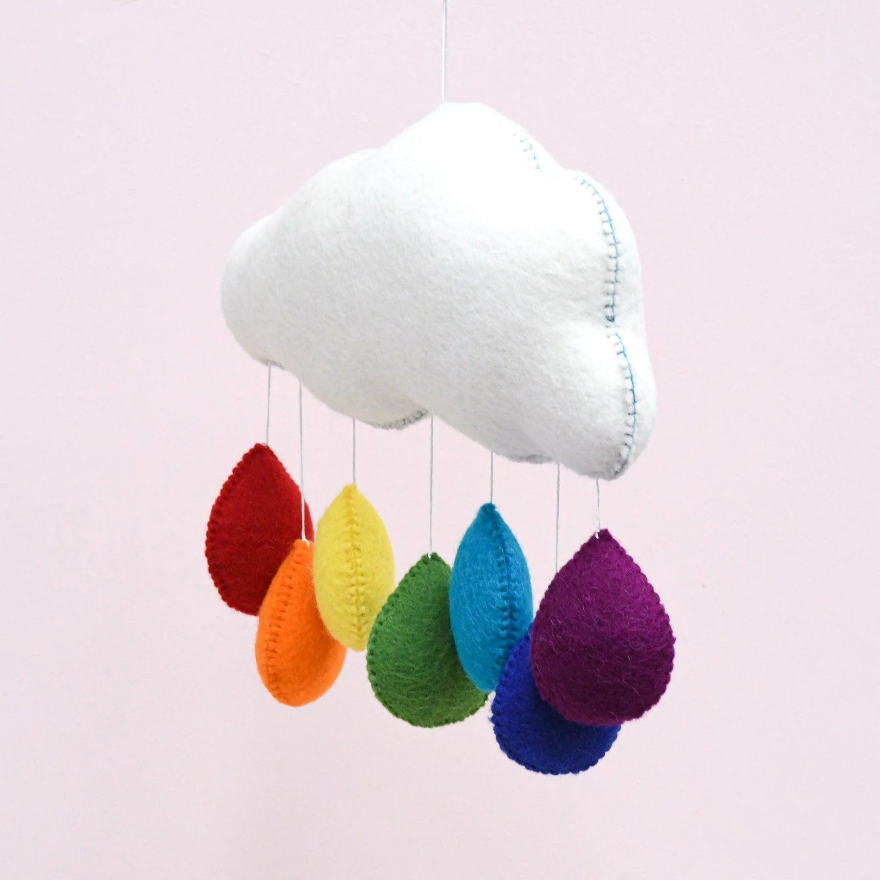 Cloud Nursery Mobile - Bright Rainbow Raindrops-Fun-Little Fish Co.