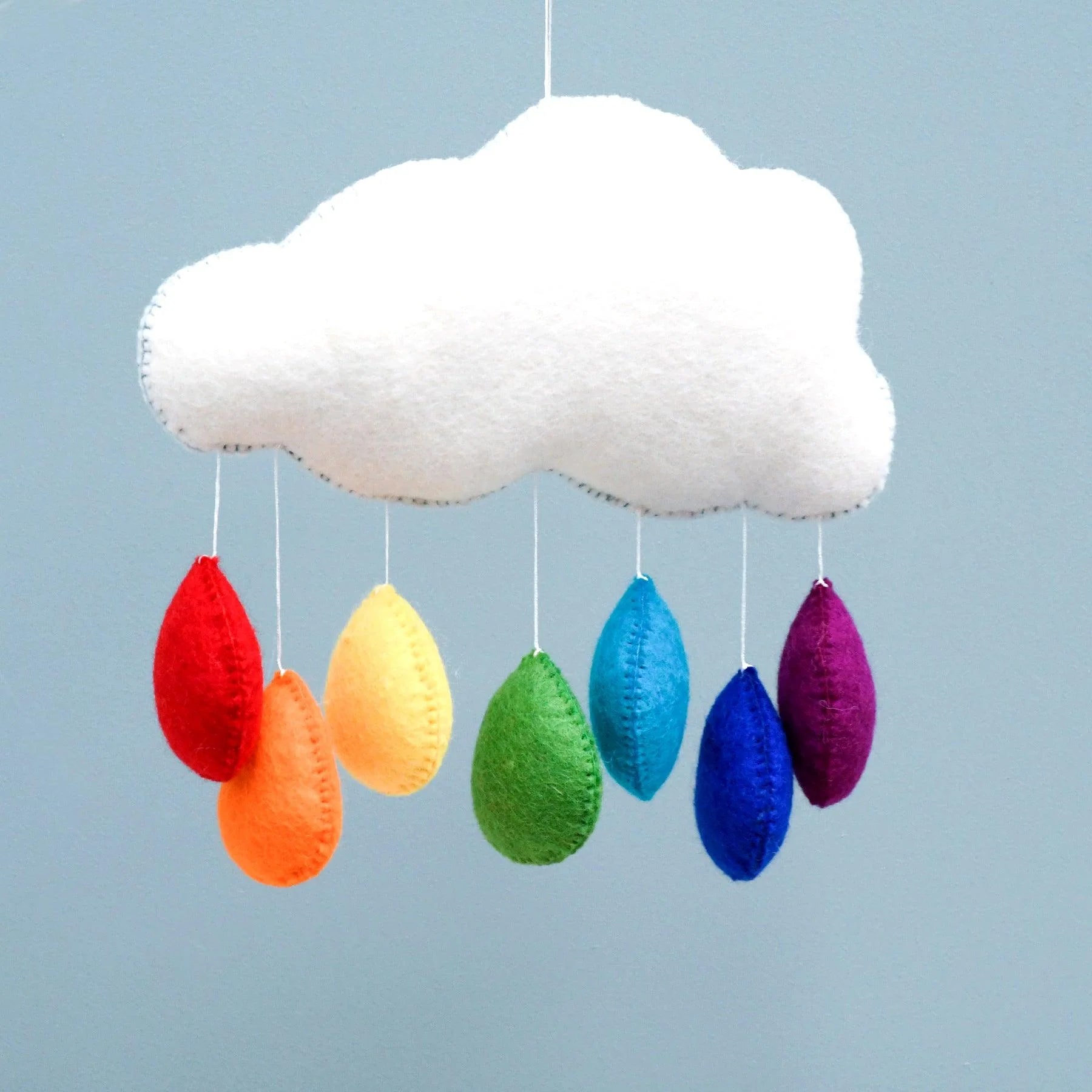 Cloud Nursery Mobile - Bright Rainbow Raindrops-Fun-Little Fish Co.