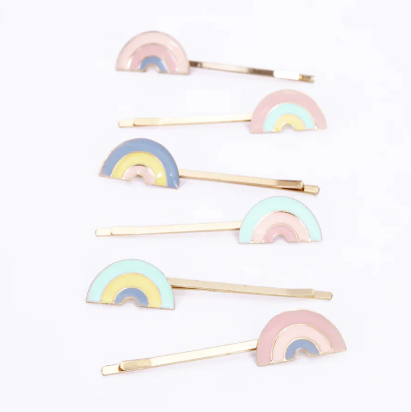 Enamel Rainbow hair Slides ( set of 6)-Fun-Little Fish Co.