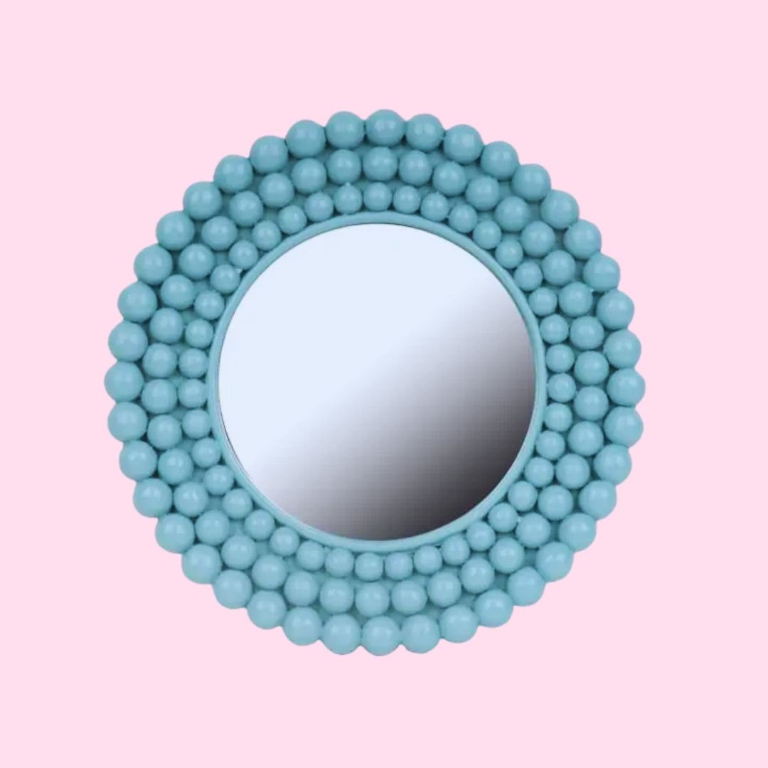 Aqua Blue Multi ball framed small wall mirror-New Arrivals-Little Fish Co.
