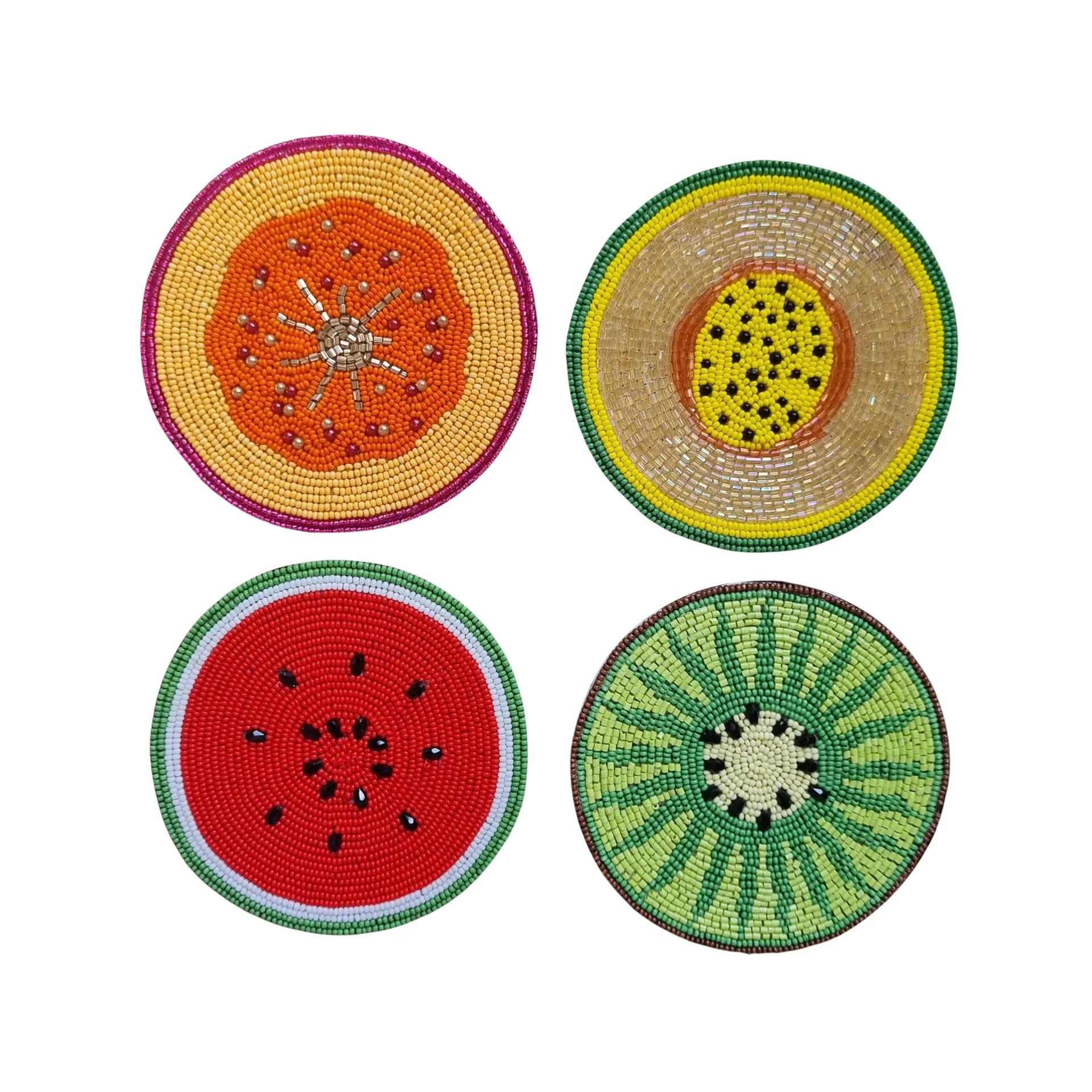 Mixed Fruits beaded coasters-Fun-Little Fish Co.