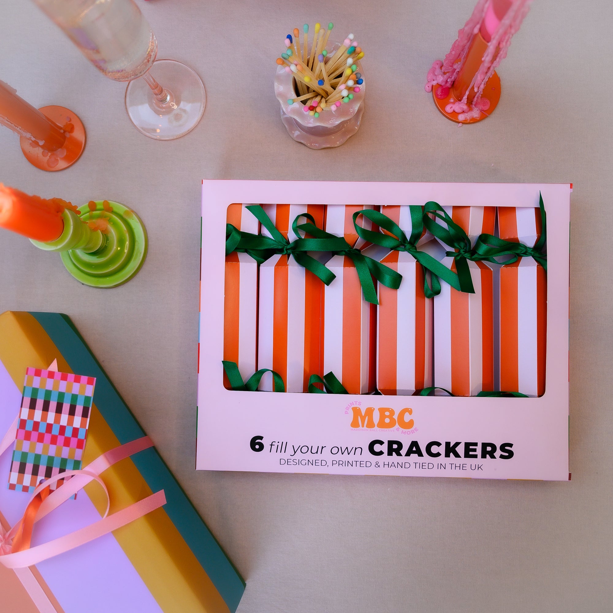 Fill your own Christmas cracker Orange / Pink-Top 30 Christmas-Little Fish Co.