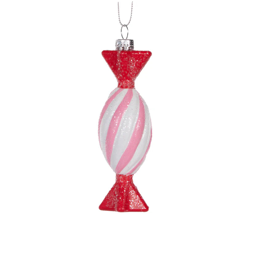 Wrapped oval pink candy hanging- Ornament