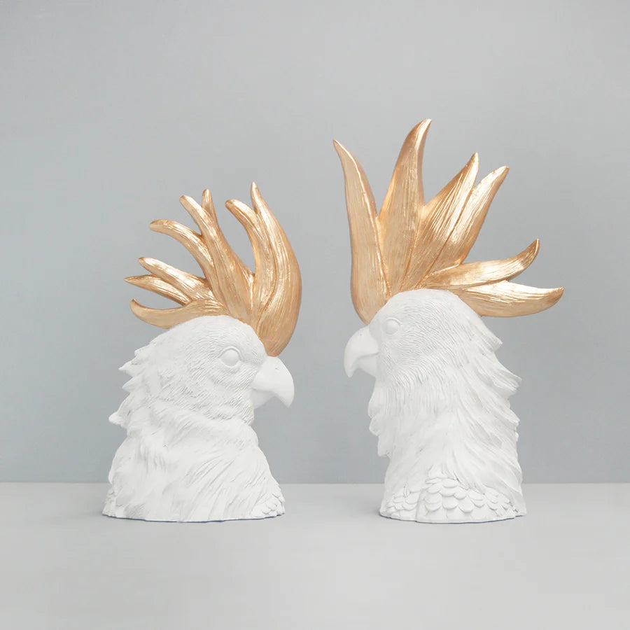 Crested Cockatoo Set White/Gold