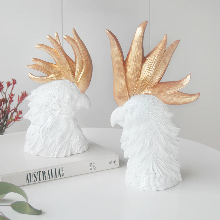 Crested Cockatoo Set White/Gold