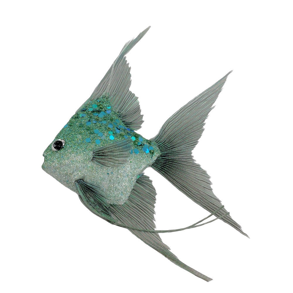 Glitter Fish Ornament - Teal 14cm-Top 30 Christmas-Little Fish Co.