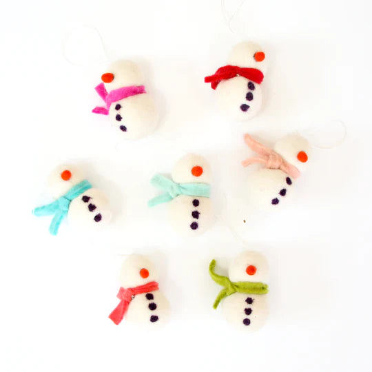Snowman felt decoration - Set of 8-Fun-Little Fish Co.