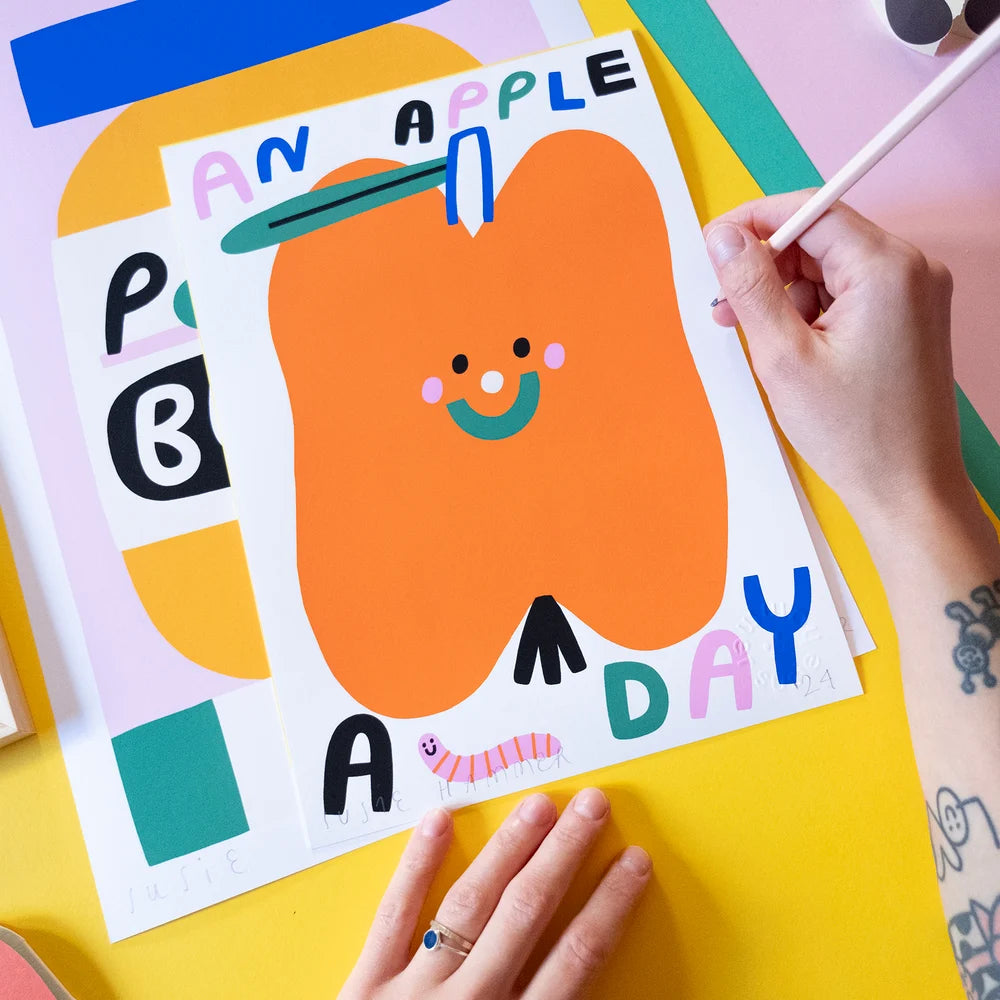 An apple a day print-Art-Little Fish Co.
