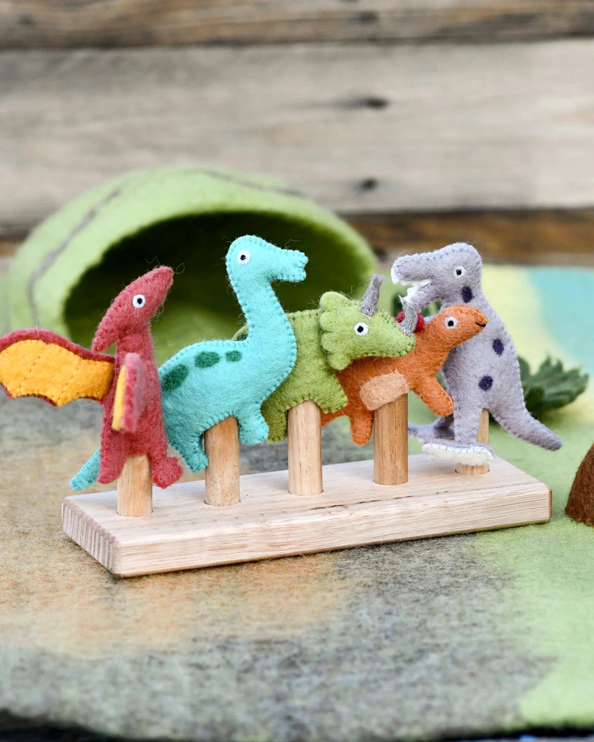 Dinosaur Finger Puppets Set-Top 30 Felt-Little Fish Co.