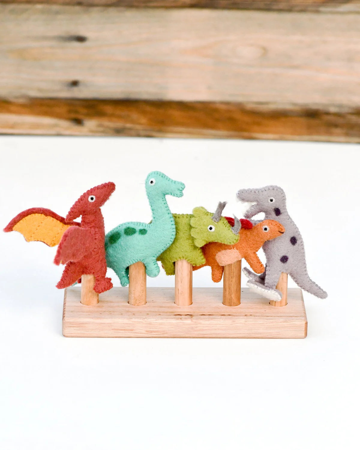 Dinosaur Finger Puppets Set-Top 30 Felt-Little Fish Co.