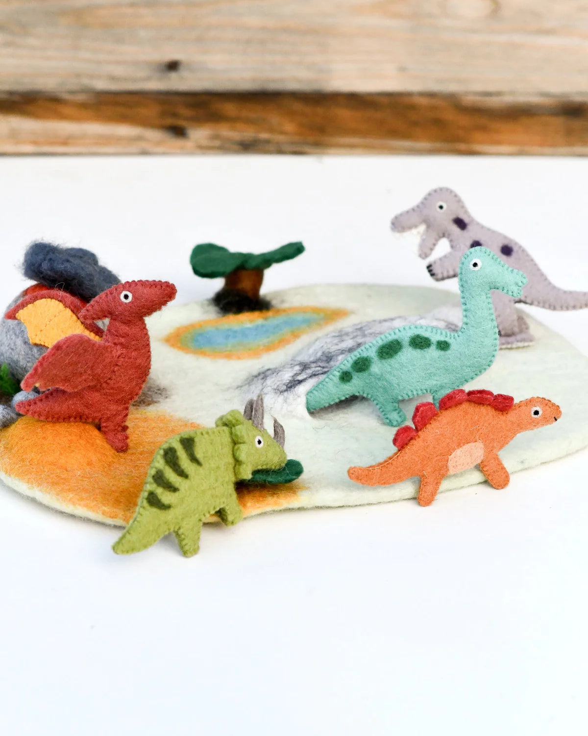 Dinosaur Finger Puppets Set-Top 30 Felt-Little Fish Co.