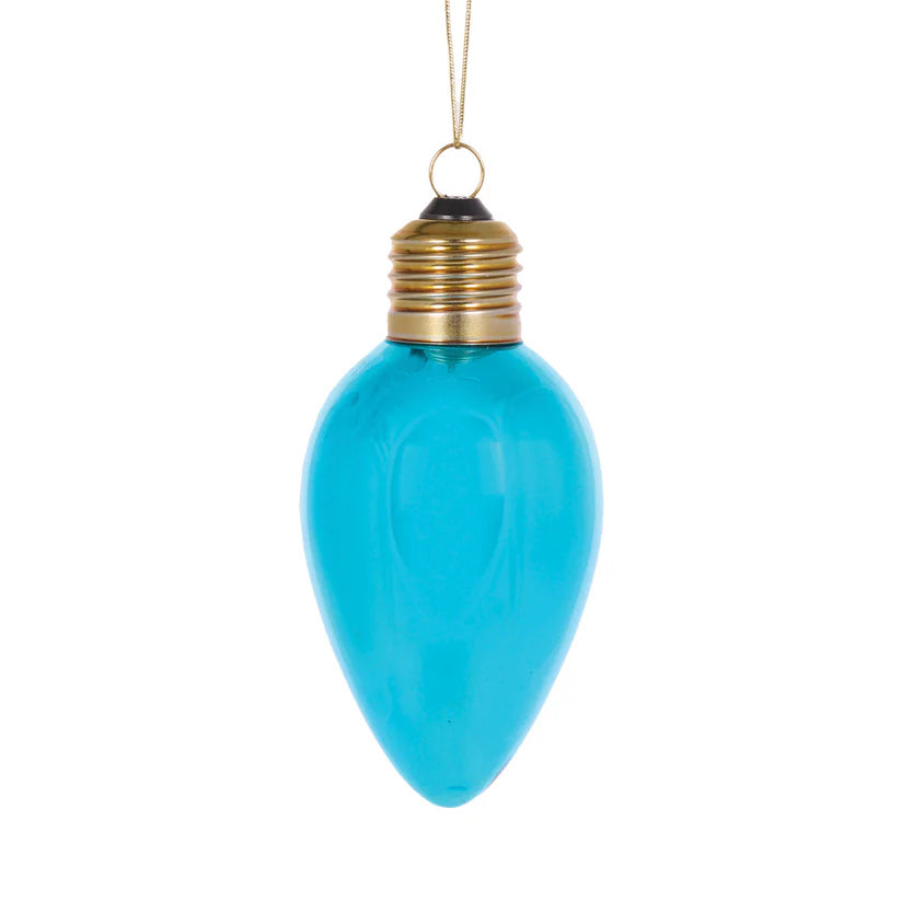 Retro Blue  Bulb glass ornament