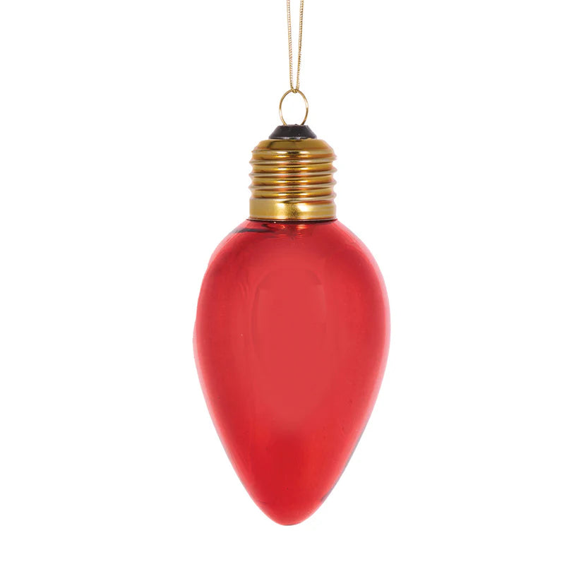Retro Red Bulb glass ornament