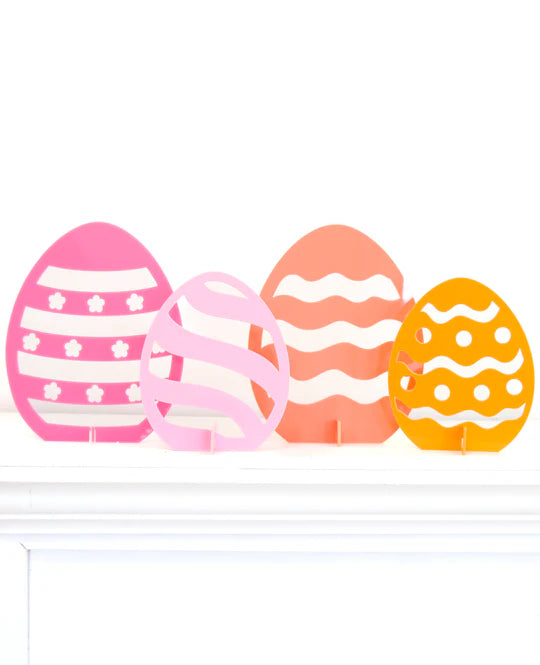 Pink and Coral set of Acrylic easter eggs-Fun-Little Fish Co.