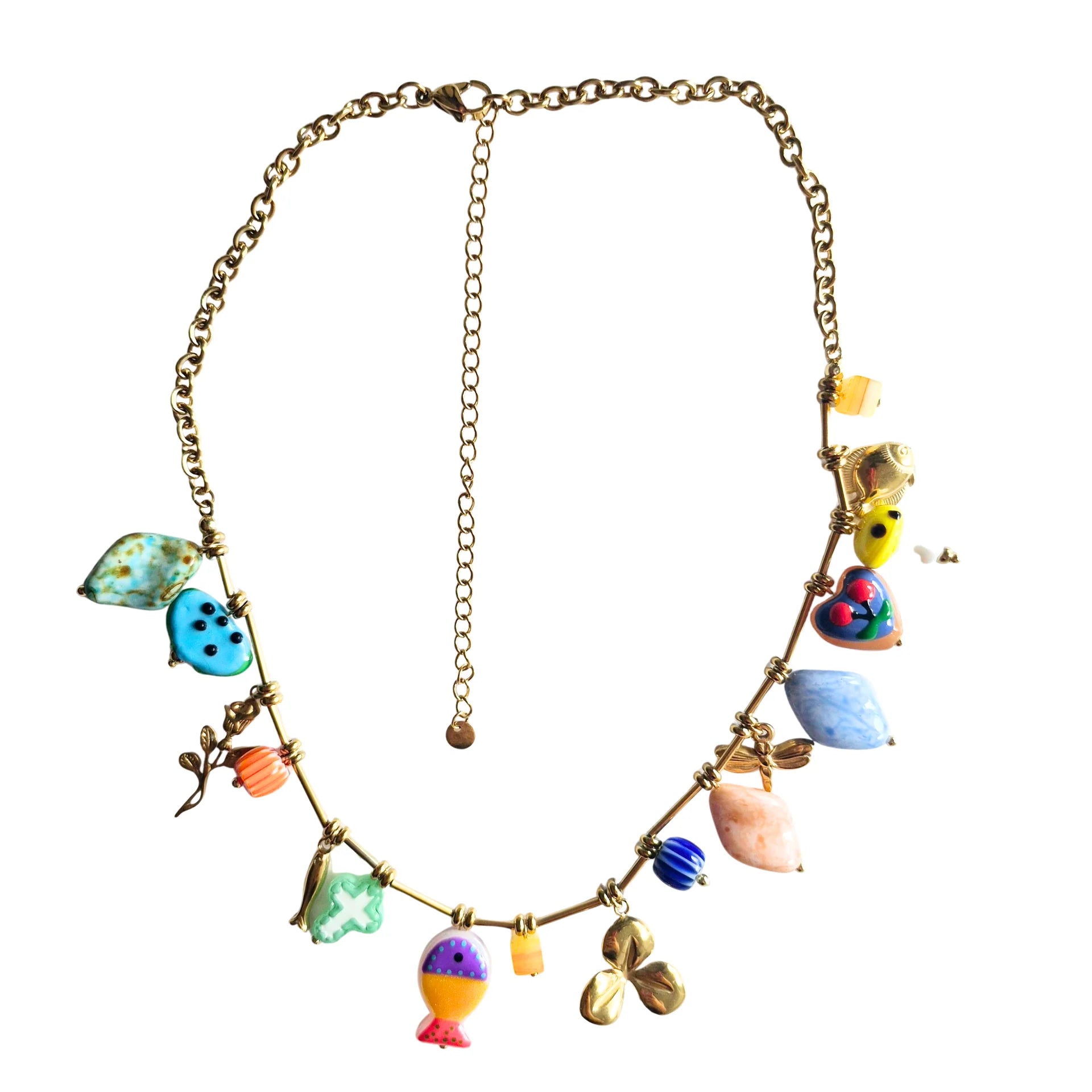 18K gold plated charm necklace - Fish-Fashion-Little Fish Co.