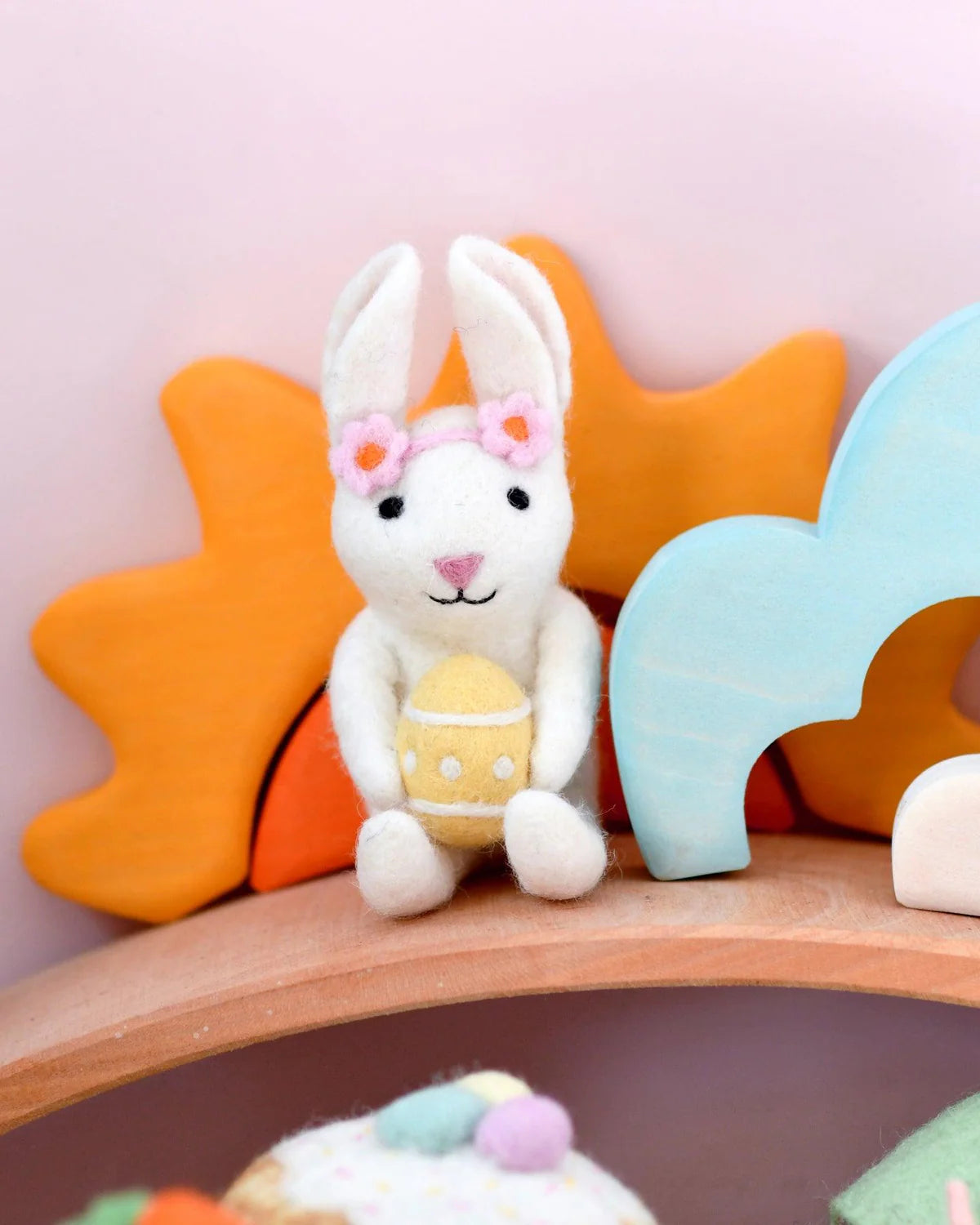 Felt Rabbit with Easter Egg-Little Fish Co.