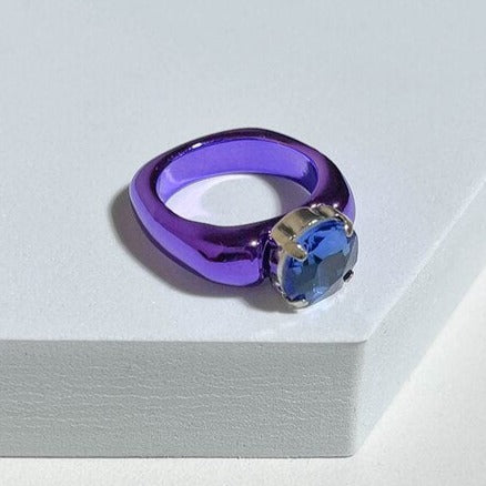 Maxi metallic engagement ring-Little Fish Co.