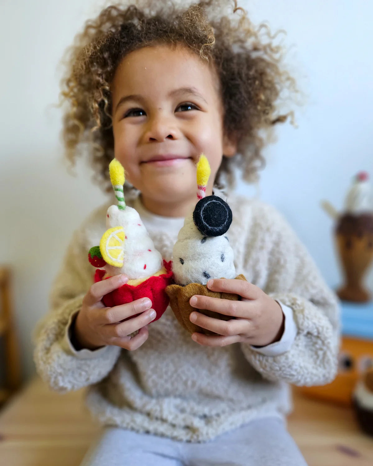 Felt giant oreo cupcake with candle-Fun-Little Fish Co.