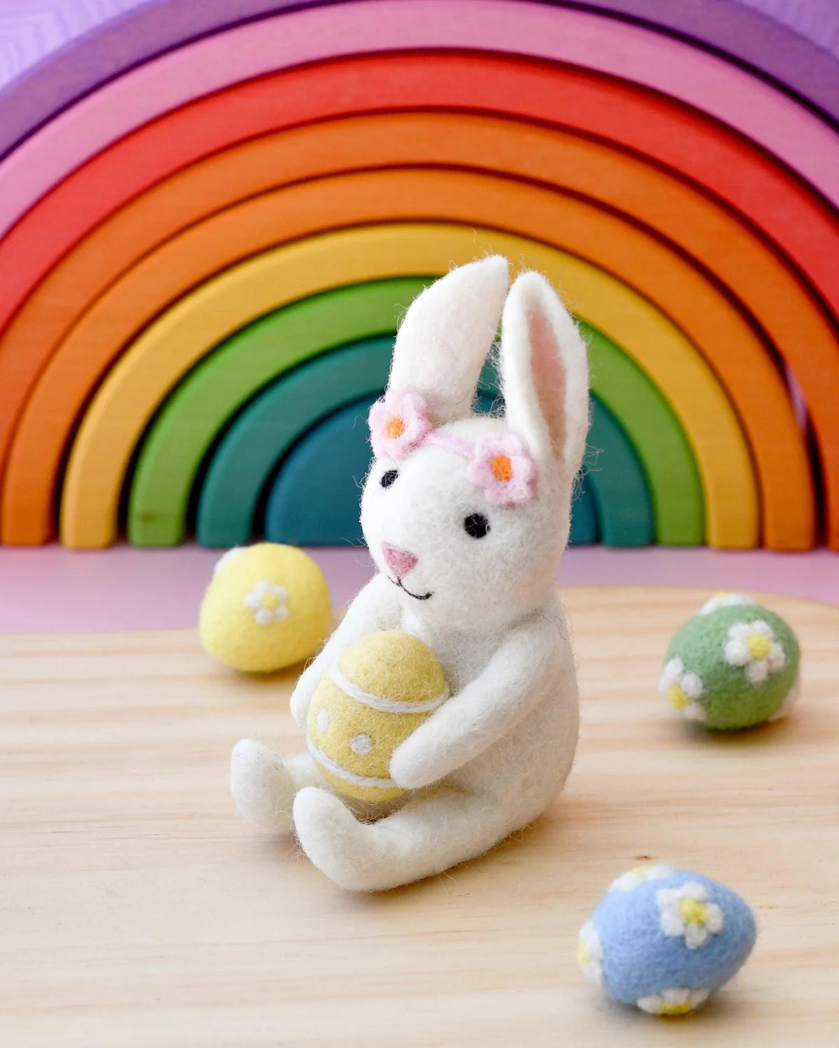 Felt Rabbit with Easter Egg-Little Fish Co.