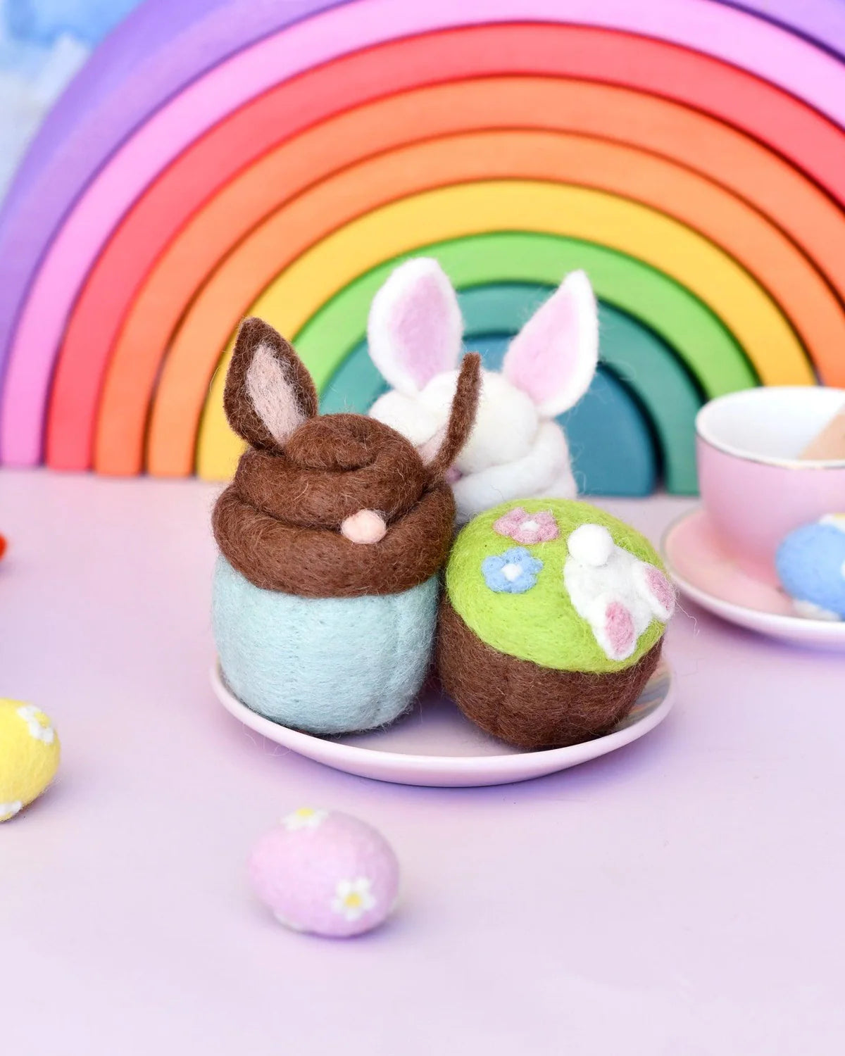 Felt Easter Bunny Cupcakes - Set of 3-Fun-Little Fish Co.