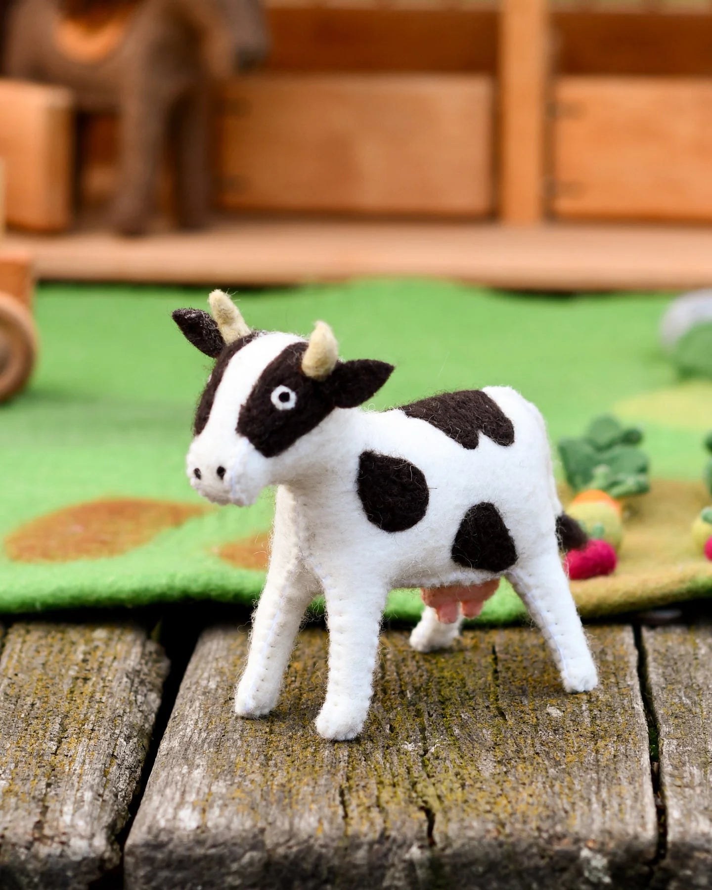 Felt Cow Farm animal toy-New arrivals-Little Fish Co.